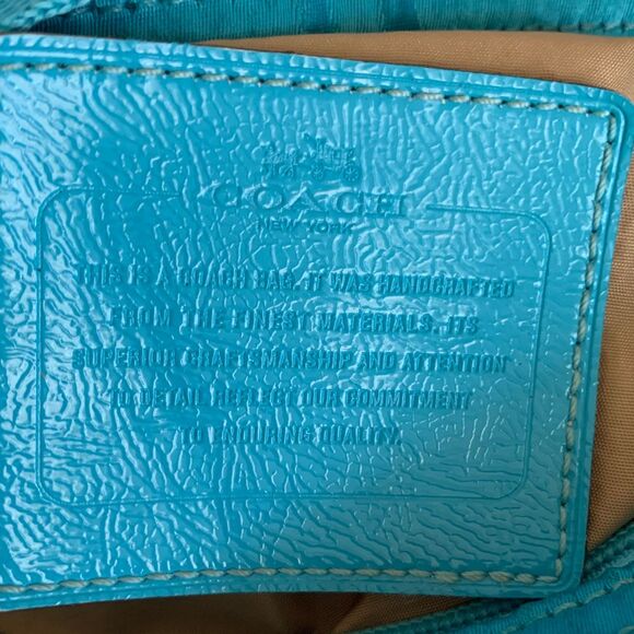 Coach Monogram Getaway File Bag Teal Nylon Crossbody - Picture 11 of 14